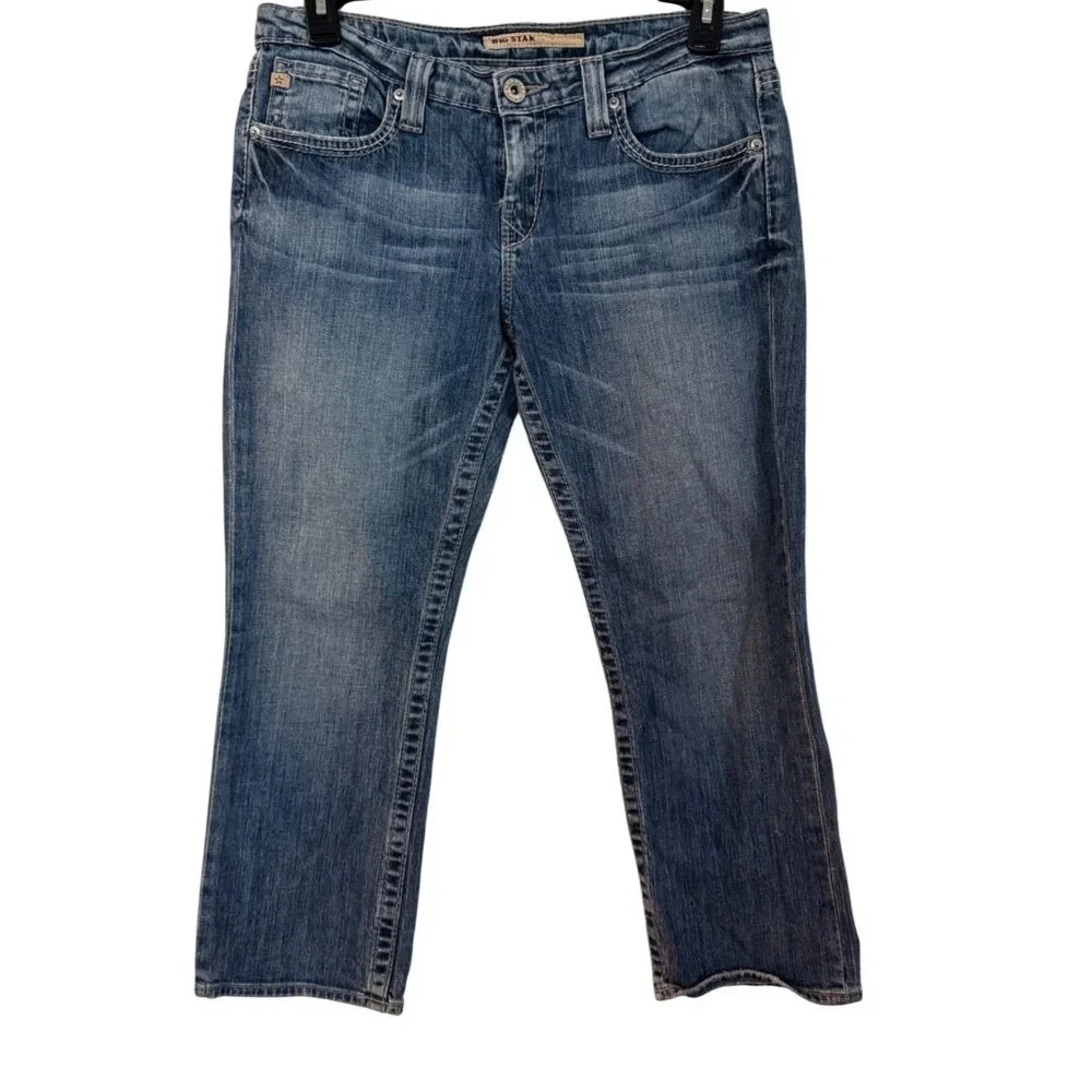 Big Star Womens Legendary Blue Jeans Size 31 Mid Rise Straight Leg Denim - Picture 2 of 7